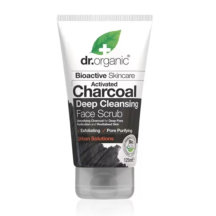 Dr Organic Deep Cleansing Active Charcoal Facial Scrub - 125 ml