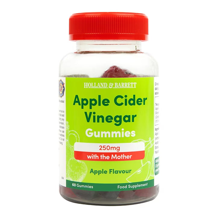 Holland &amp; Barrett Apple Cider Vinegar 250mg with Apple Flavoured Mother Ferment - 60 Gummies