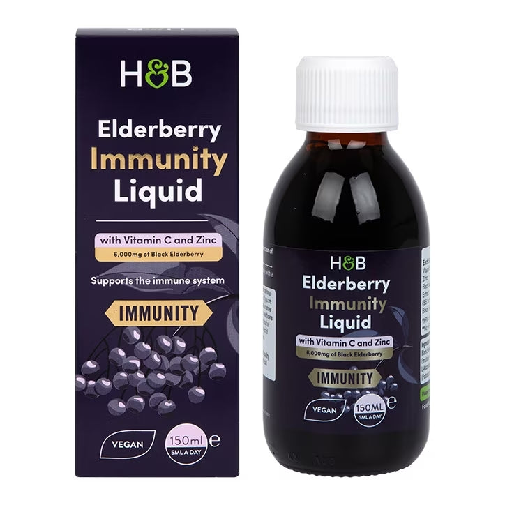 Holland &amp; Barrett Liquid Black Elderberry with Vitamin C and Zinc -150 ml