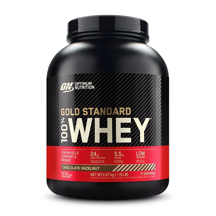 Optimum Nutrition Gold Standard 100% Proteína de Suero sabor Chocolate y Avellana - 2,27Kg