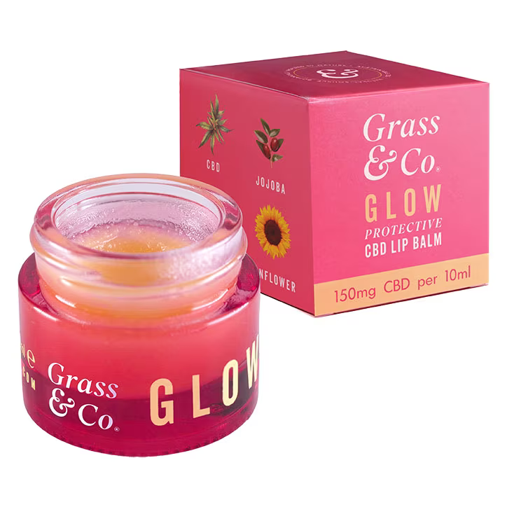 Grass & Co. GLOW Protective Lip Balm with 150mg CBD - 10ml