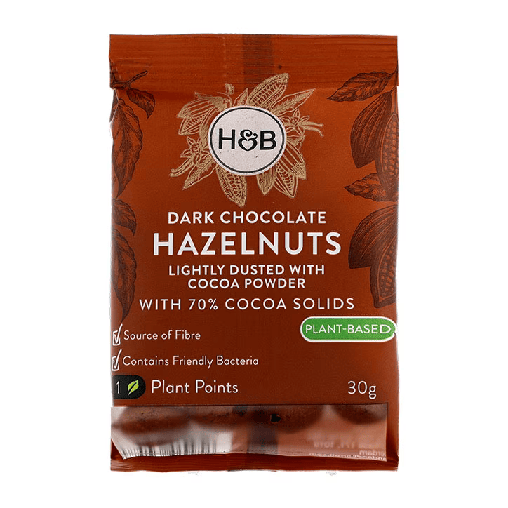 Holland &amp; Barrett Dark Chocolate Hazelnuts - 30g