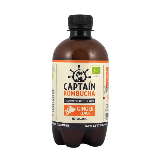 The GUTsy Captain Kombucha Bio-Organic Ginger and Lemon Drink - 400ml