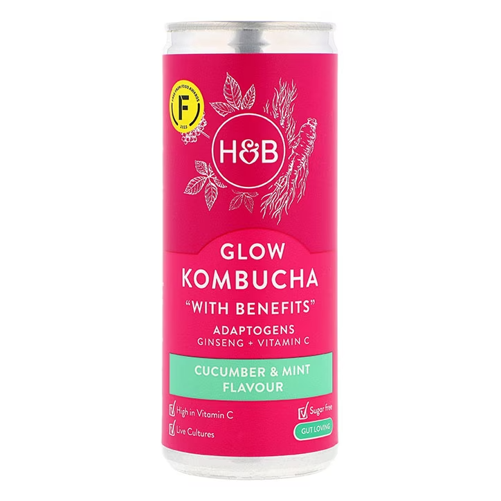 Holland & Barrett Glow Kombucha Sabor Pepino y Menta - 250ml