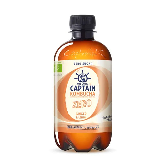 The GUTsy Captain Kombucha Zero Ginger and Lemon - 400ml