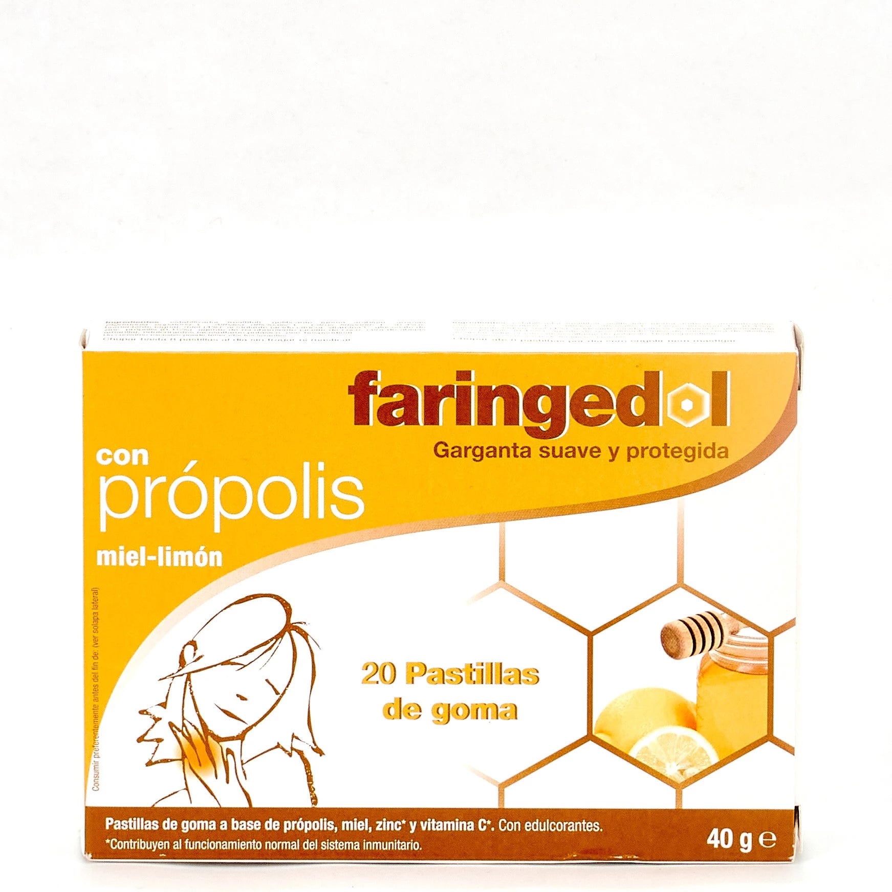 Faringedol Honey Lemon - 20 gum tablets