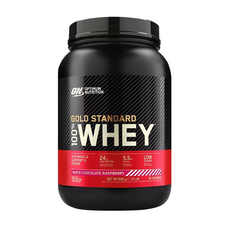 Optimum Nutrition Gold Standard 100% Suero Sabor Chocolate Blanco y Frambuesa - 900g