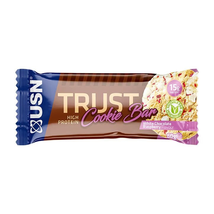 USN Trust White Chocolate and Raspberry Cookie Bar - 60g