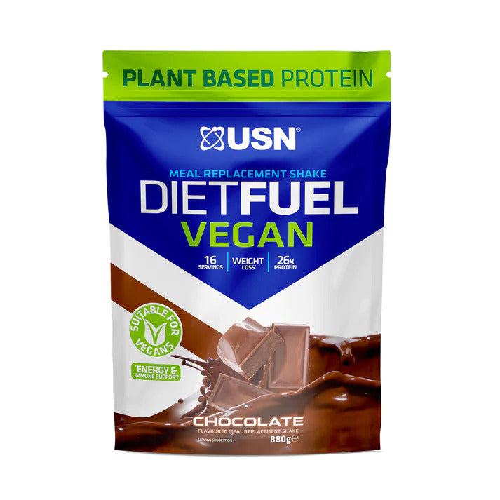 USN DIET FUEL Vegan Chocolate Flavor Meal Replacement Shake - 880g