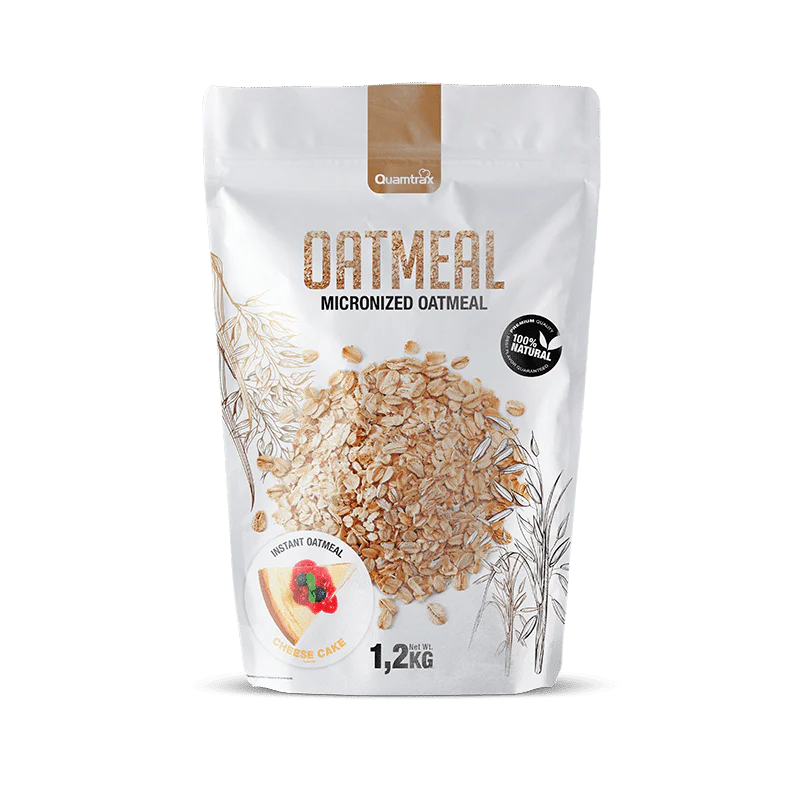 Quantrax Instant Oatmeal Harina de Avena Micronizada Sabor Tarta de Queso - 1,2Kg