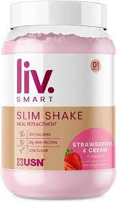 LIV SMART SLIM SHAKE MEAL REPLACEMENT STRAWBERRY AND CREAM FLAVOR - 550g