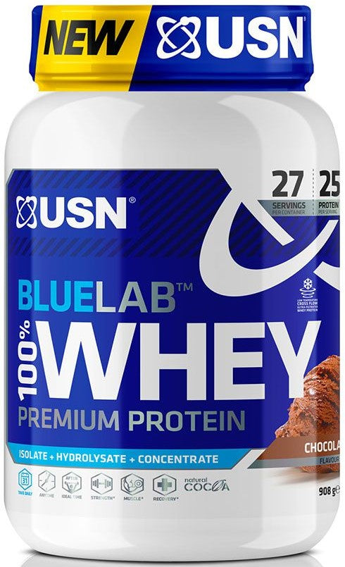 USN BLUELAB 100% Suero de Proteína Premium Sabor Chocolate - 908g