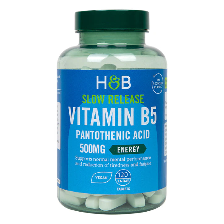 Slow Release Vitamin B5 + Pantothenic Acid 500mg - 120 Tablets