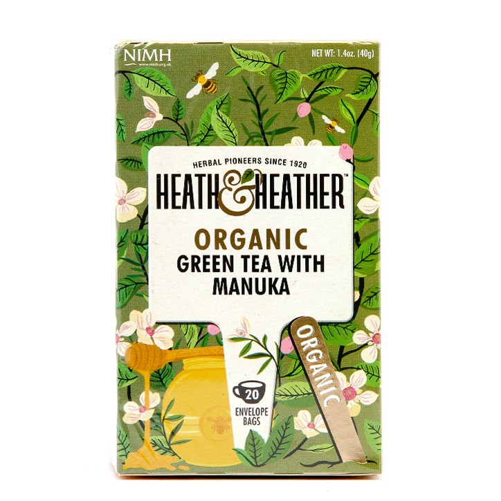 Heath & Heather Organic Green Tea With Manuka 20 Tea Bags