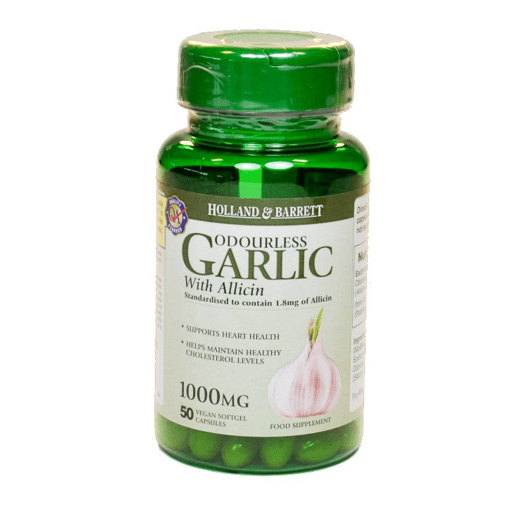 Holland & Barrett Odourless Garlic Vegan With Allicin 1000Mg 50 Capsules