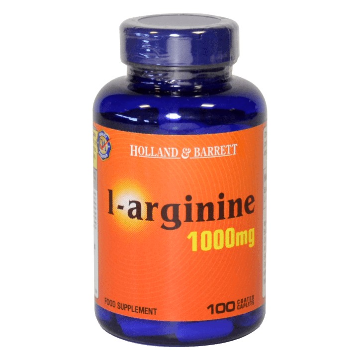 Holland & Barrett L-Arginine Coated 100 Caplets 1000Mg