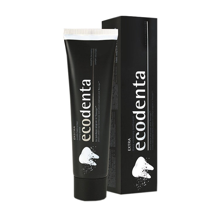 Ecodenta Extra Black Whitening Toothpaste With Black Charcoal & Teavigo 100Ml