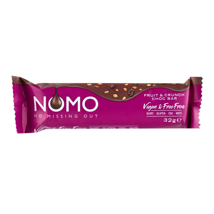 Nomo Vegan Fruit & Crunch Choc Bar 32G