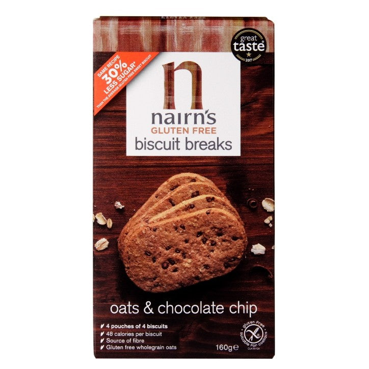 Nairn'S Gluten Free Chocolate Chip Biscuit Breaks 160G