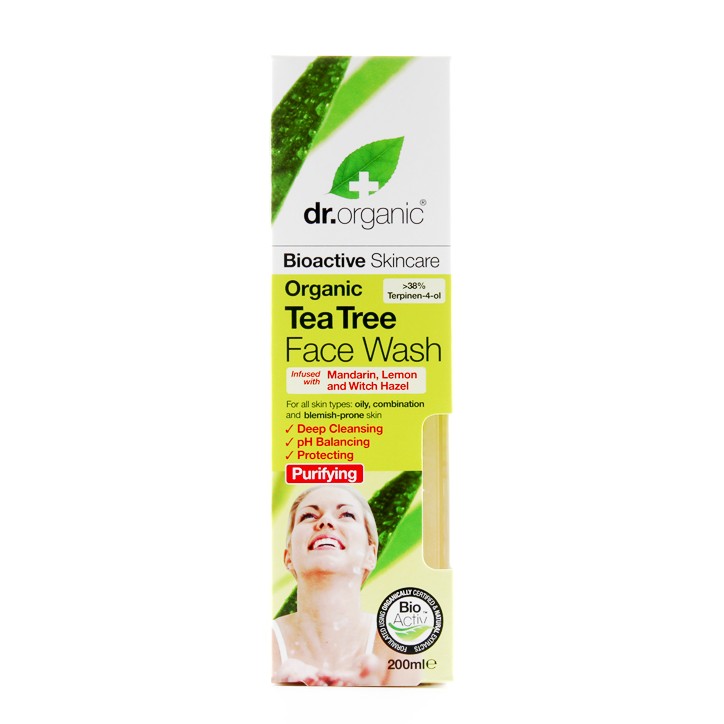 Dr Organic Tea Tree Face Wash 200Ml