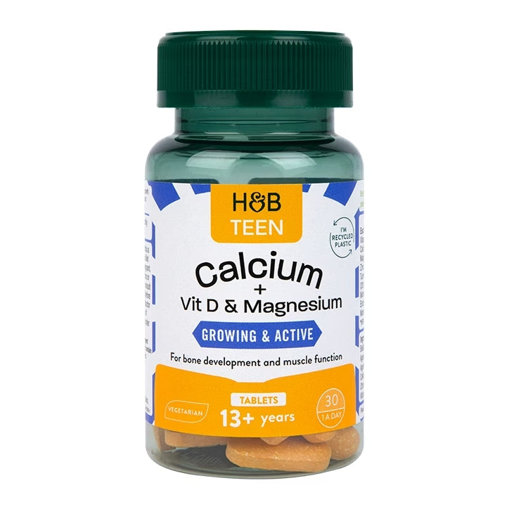 Calcium, Vitamin D and Magnesium for Active and Growing Teenagers - 30 Tablets